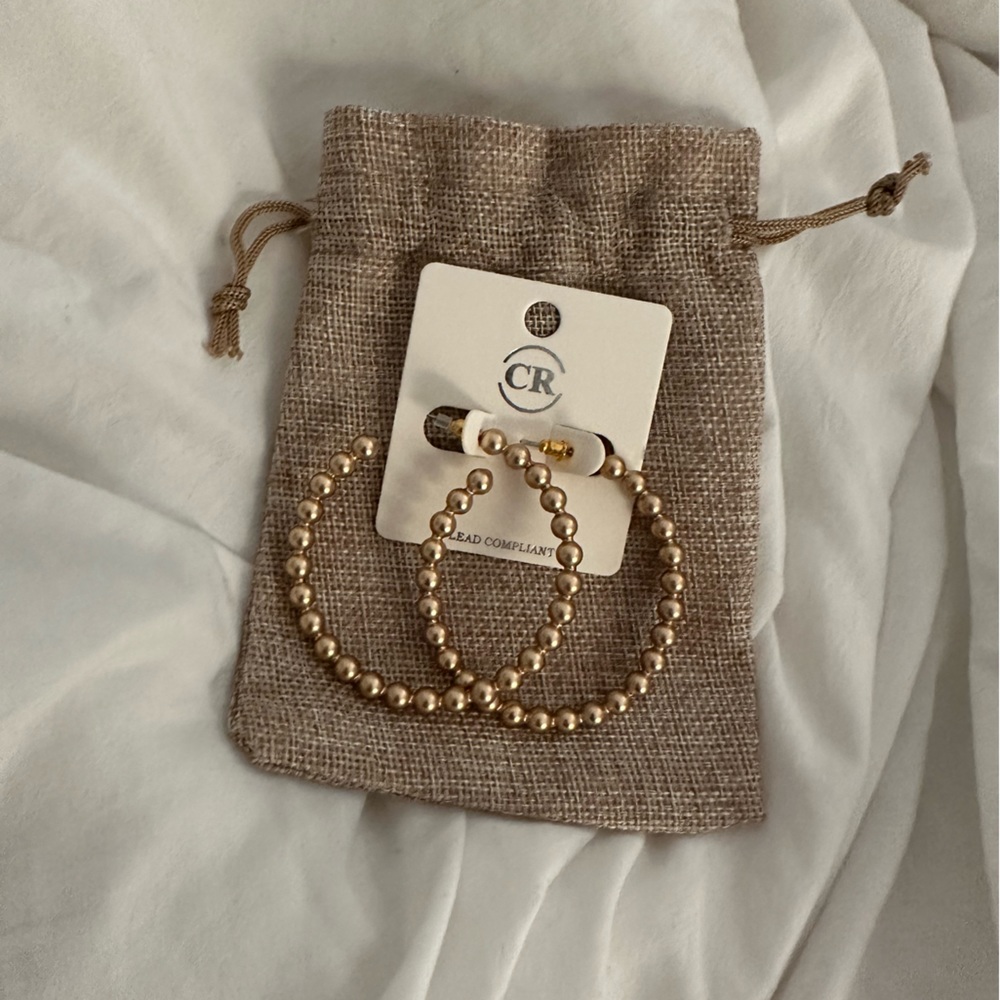 Gold bubble hoop earrings